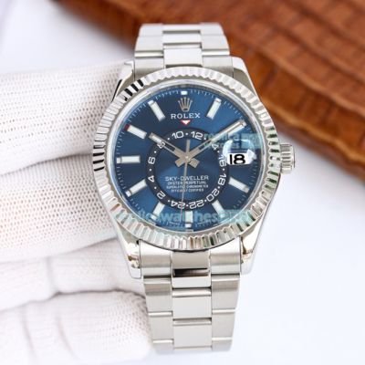 Swiss Rolex Sky Dweller Blue Dial Stainless Steel Men's Watch 42mm 